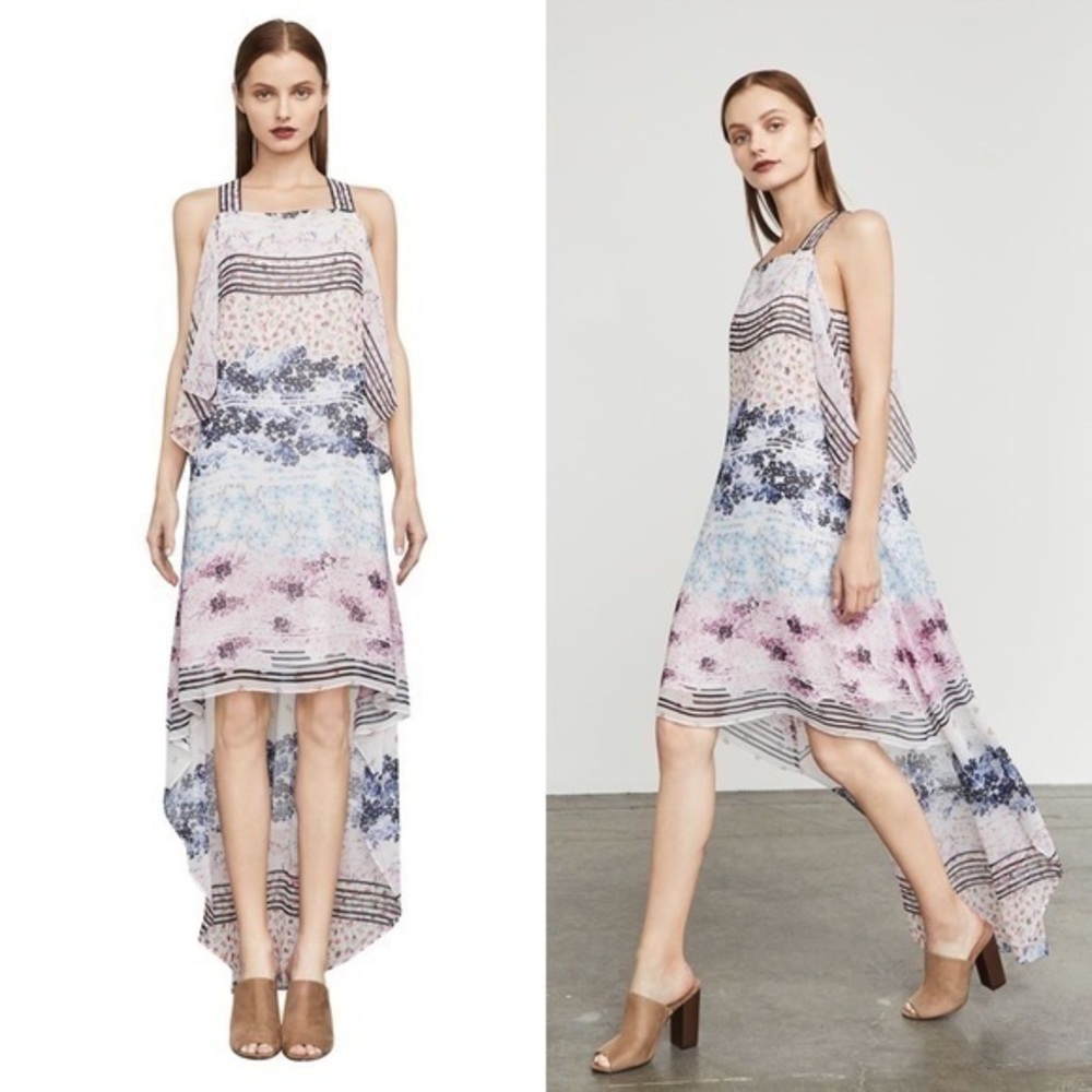 Bcbgmaxazria Aaric Floral Print High/Low Dress NWT